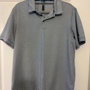 adidas Men's Navy Pinstripe Polo Shirt